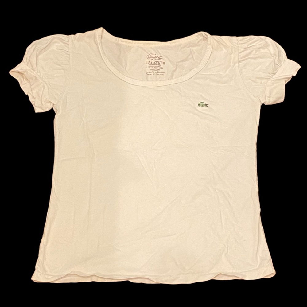 Lacoste Women's Short-Sleeve Cotton Size S White Color
